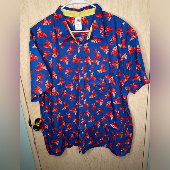 Disney The Little Mermaid Sebastian Woven Shirt for Men Button Down NWOT XXL - Picture 1 of 8